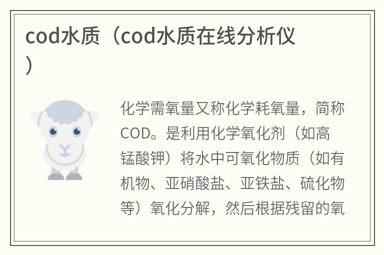 cod水質（cod水質在線分析儀）